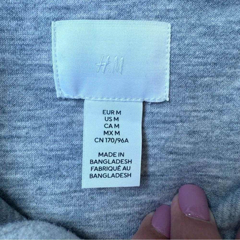 H&M Women’s Jersey Shirt Jacket Shacket in Light Beige Melange Medium
